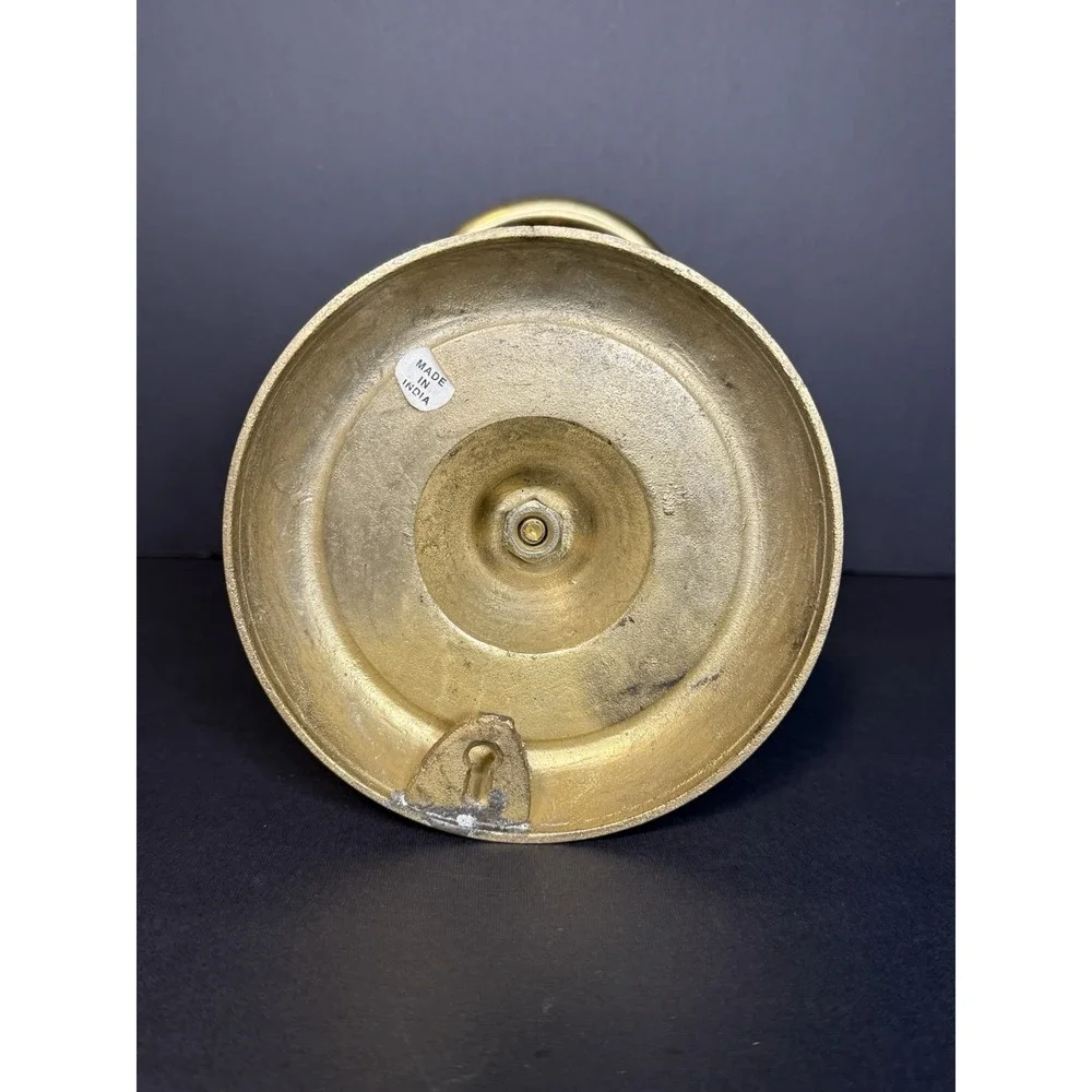 Vintage Brass Wall Sconce With‎ Rowel Holder And Candle Holder. Made In India